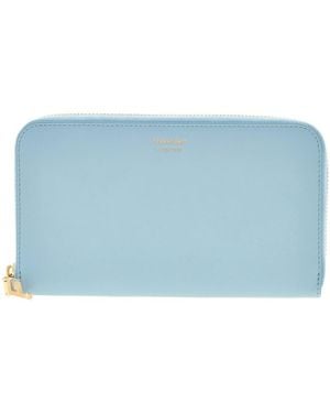 Ferragamo Logo-Stamp Calf Leather Wallet - Blue
