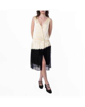 Burberry Ladies Cream Silk Satin And Lace Sleeveless Dress, Brand Size 2 (Us - Black