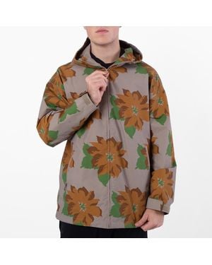 JW Anderson Floral Print Hooded Jacket - Brown