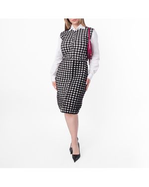 Burberry Houndstooth Nylon Blend Dress - Black