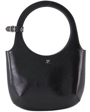 Courreges Leather Shoulder Bag - Black