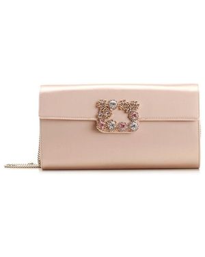 Roger Vivier Satin Clutch Bag - Pink