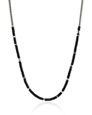 John Hardy Onyx Heishi Bead Necklace 24" - Metallic