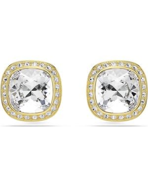 Swarovski Una Angelic Stud Earrings, Cushion Cut, 18K Finish - Metallic
