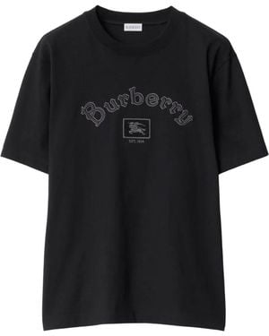 Burberry Gothic Logo Cotton T-Shirt - Black