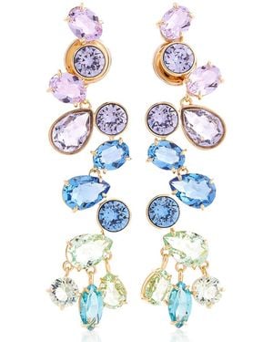 Swarovski Gema-Tone Plated Crystal Earrings - Blue