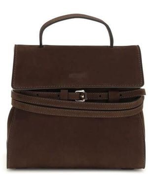 Moschino Tie Me Top Handle Bag - Brown
