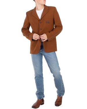 VTMNTS Barcode Tailored Blazer Jacket - Brown