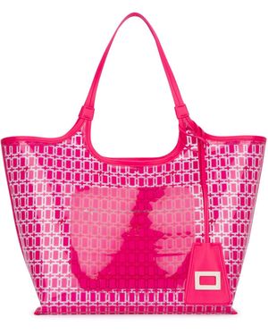 Roger Vivier Geometric-Pattern Tote Bag - Pink