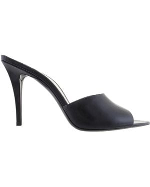 Saint Laurent Patent Leather Romy Mule Sandals, Brand Size 40 Us - Blue