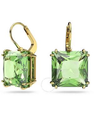 Swarovski Millenia-Tone Plated Square Cut Drop Earrings - Green