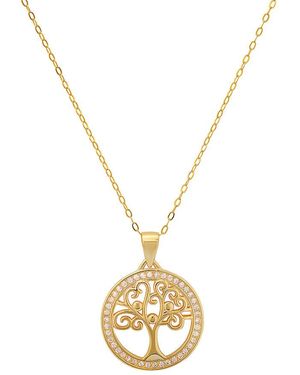 Kylie Harper 14K Over Cz Tree Of Life Pendant - Metallic