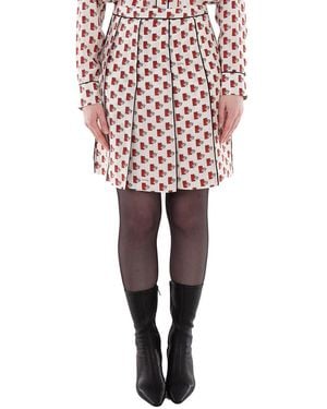 Burberry Postbox Pleated Silk Skirt, Brand Size 4 (Us - Pink