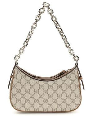 Gucci Gg Emblem Shoulder Bag - Grey