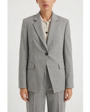 Brunello Cucinelli Light Wool Tailored Blazer, Brand Size 40 (Us - Grey