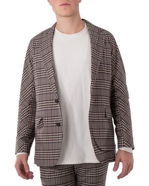 Kolor Gun Club Plaid Single Breasted Blazer, Brand Size 1 - Brown