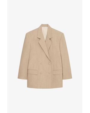 Givenchy Notched Lapel Jacket, Brand Size 38 (Us - Natural