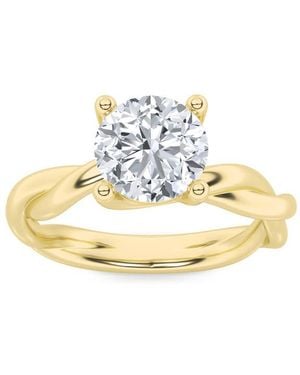 Mure And Co 1.5Ctw Round Shaped Lab Grown Diamond (F/Vs) Twisted Shank Solitaire Engagement Ring - Metallic