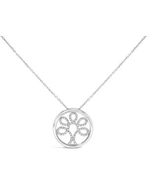 Haus of Brilliance 925 Sterling 1/10 Cttw Diamond Tree Of Life Pendant Necklace (I-J Colour, I3 Clarity) - Metallic