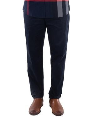 Burberry Pemberton Tailored Cotton Pants, Brand Size 48 (Waist - Blue