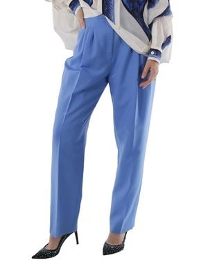 Burberry Vivid Cobalt Mohair Wool Pleated Trousers, Brand Size 6 (Us - Blue
