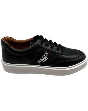 Bally Cordy Leather Low-Top Trainers, Brand Size 43.5 Us - Black