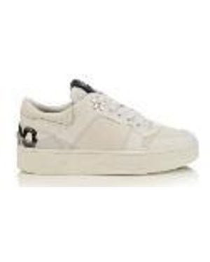 Jimmy Choo Florent/F Calf Canvas Low-Top Sneakers, Brand Size 34.5 Us - Black