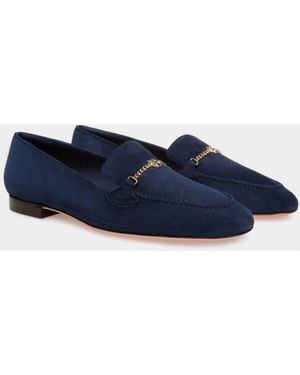 Bally Daily Emblem Suede Loafers, Brand Size 40 Us - Blue