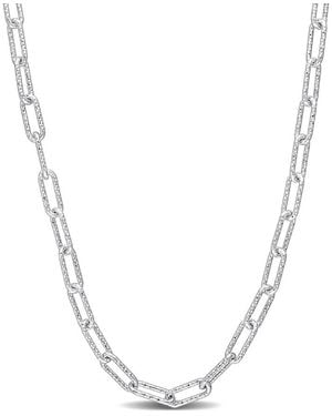 Amour 3.5Mm Fancy Paperclip Chain Necklace - Metallic