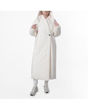 Ferragamo Belted Padded Wrap Coat, Brand Size 46 Us - White