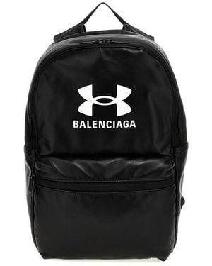Balenciaga Logo Embossed Backpack - Black