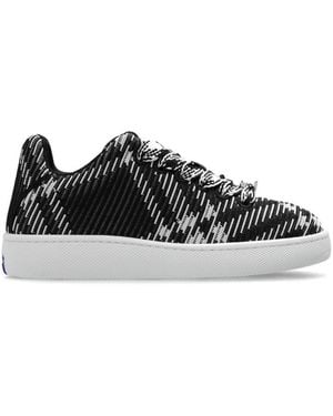 Burberry Check Knit Box Low-Top Sneakers, Brand Size 36 Us - Black