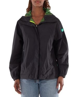 Save The Duck Ladies Suki Hooded Raincoat, Brand Size 0 - Black