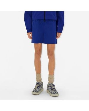 Burberry Equestrian Knight Design Nylon Shorts, Brand Size 4 Us - Blue