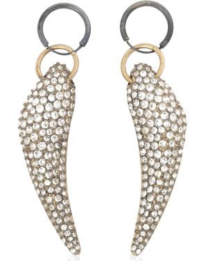 Roberto Cavalli Tone Crystal Tiger Claw Drop Earrings - Metallic