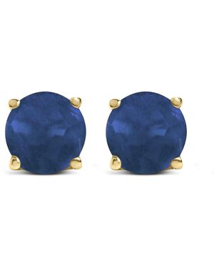 Haus of Brilliance 14K 5X5Mm Round Sapphire Solitaire Stud Earrings - Blue