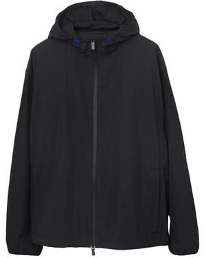 Burberry Ekd-Embroidered Hooded Lightweight Jacket - Black