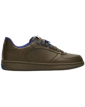 Burberry Terrace Leather Low-Top Trainers, Brand Size 41.5 Us - Black
