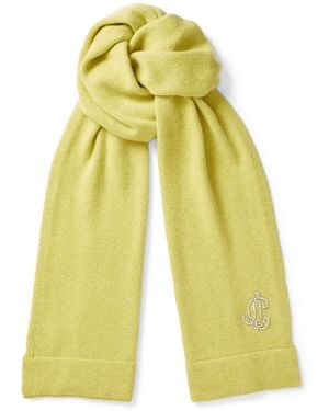 Jimmy Choo Knitted Cashmere Scarf - Yellow