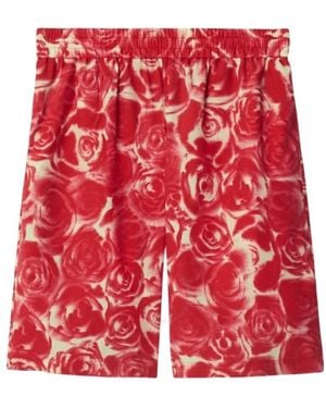 Burberry Rose Viscose Shorts - Red