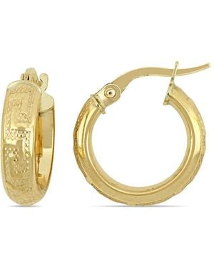 Amour 15Mm Textured Hoop Earrings - Metallic