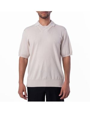 Burberry V-Neck Wool Polo Shirt - Purple
