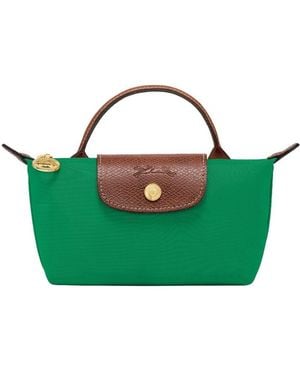 Longchamp Le Pliage Original Pouch With Handle - Green