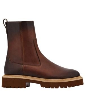 Ferragamo Leather Ankle Boots - Brown