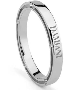 Damiani D.Side 18K Diamond Wedding Band, Size 49 - Metallic