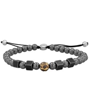 Robert Alton Stainless Steel Hematite Bead Bolo Bracelet - Brown
