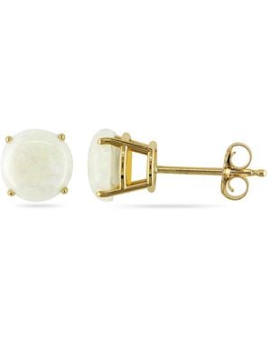 Amour Opal Stud Earrings - Metallic