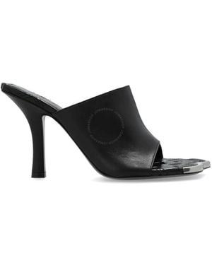 Burberry★素敵！\"Peep Sandal\" Leather Heeled Mules Sandals Burberry Women's 