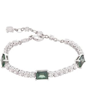 Swarovski Matrix Tennis Bracelet Stones Rhodium Shiny - Brown
