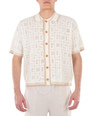 Gcds Short Sleeve Monogram Knit Shirt - White